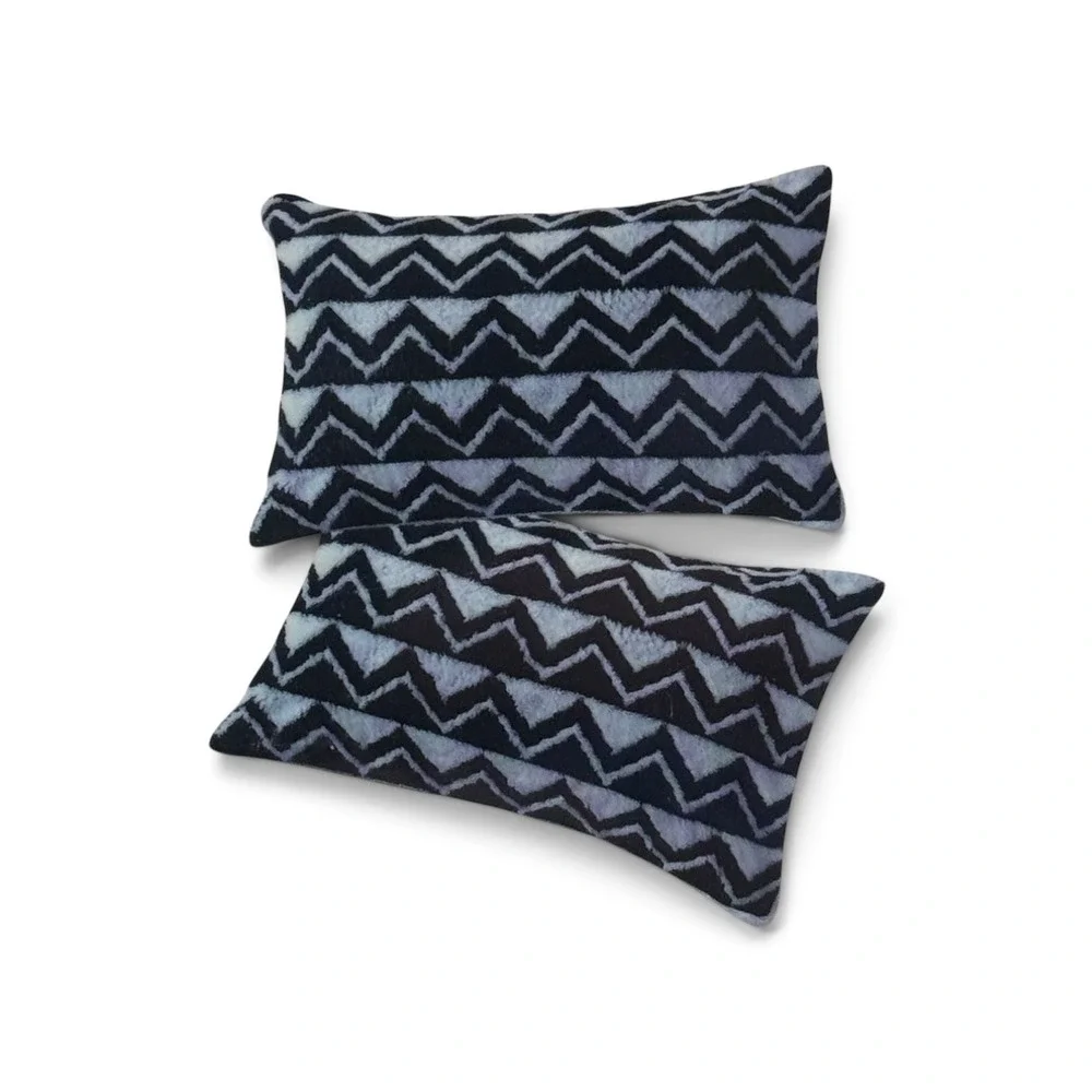 Sage Home Pillowcases Standard 20x30 Black White NEW Sherpa Jacquard Chevron 2pk
